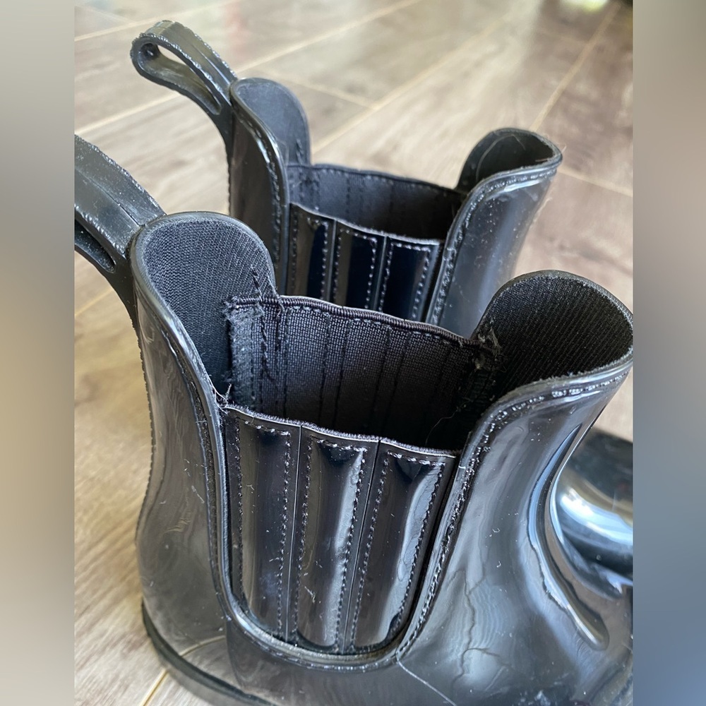 3/$30 Patent Chelsey rain boots, black, water proof - Picture 5 of 5